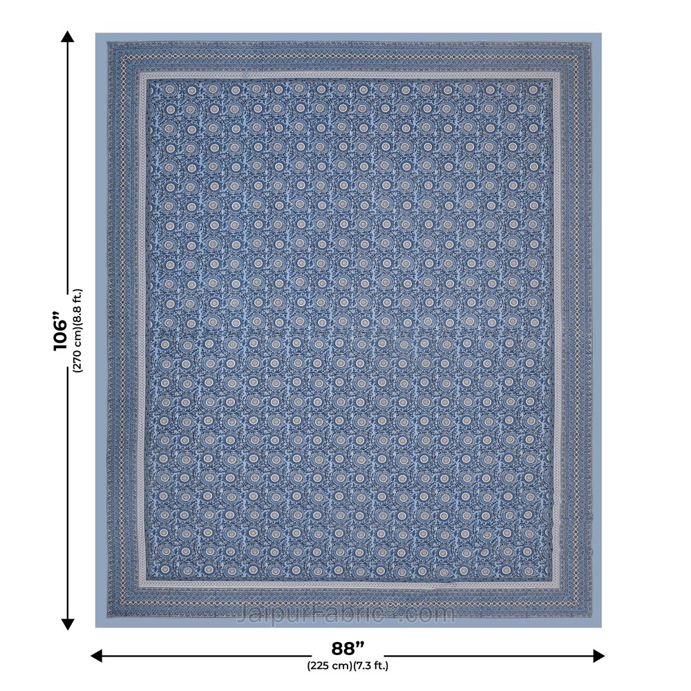 Festival Chakri Blue Double Bedsheet