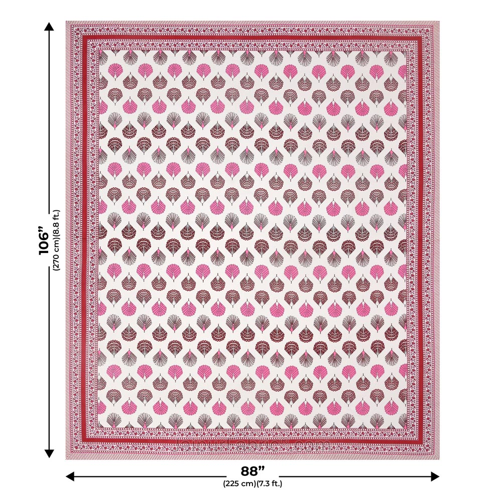 Morr Pankh Pink Double Bedsheet