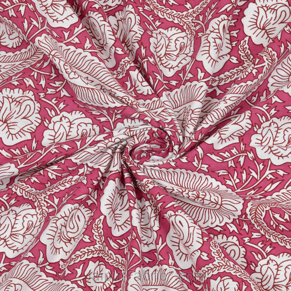 Beautiful Pink Artistic Paisley Double Bedsheet