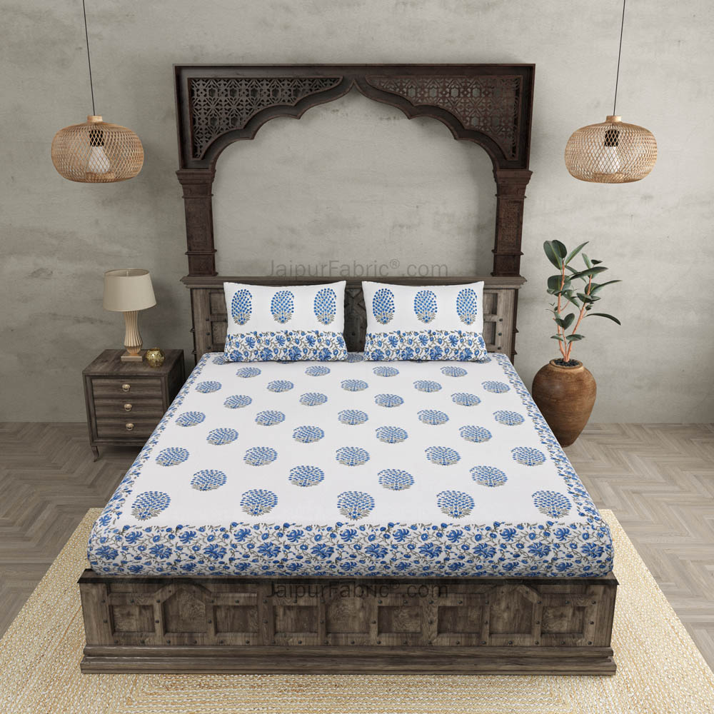 Princely Paisley Hand Block Print Double Bedsheet