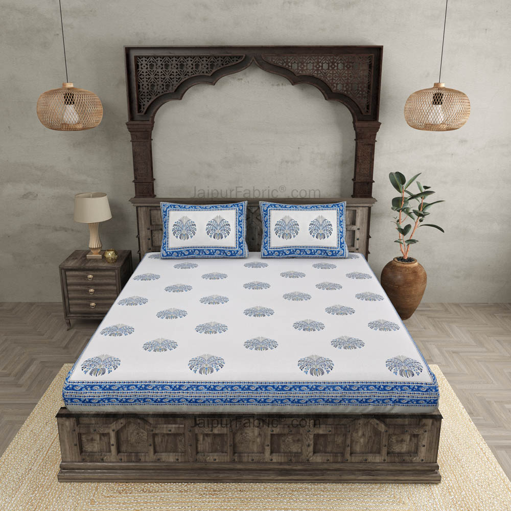 The Blue Pumpkin Hand Block Print Double Bedsheet