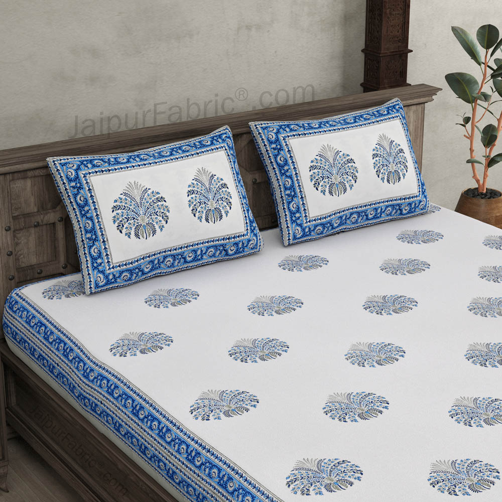 The Blue Pumpkin Hand Block Print Double Bedsheet