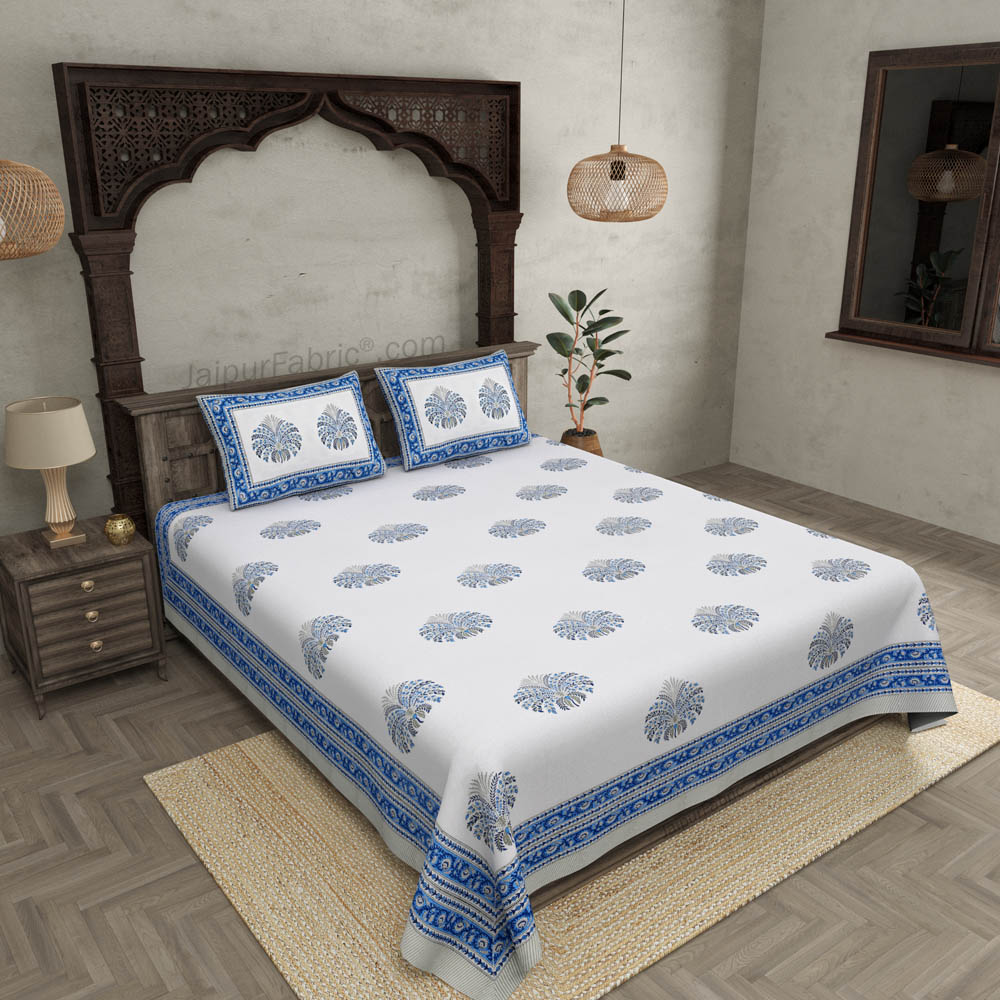 The Blue Pumpkin Hand Block Print Double Bedsheet