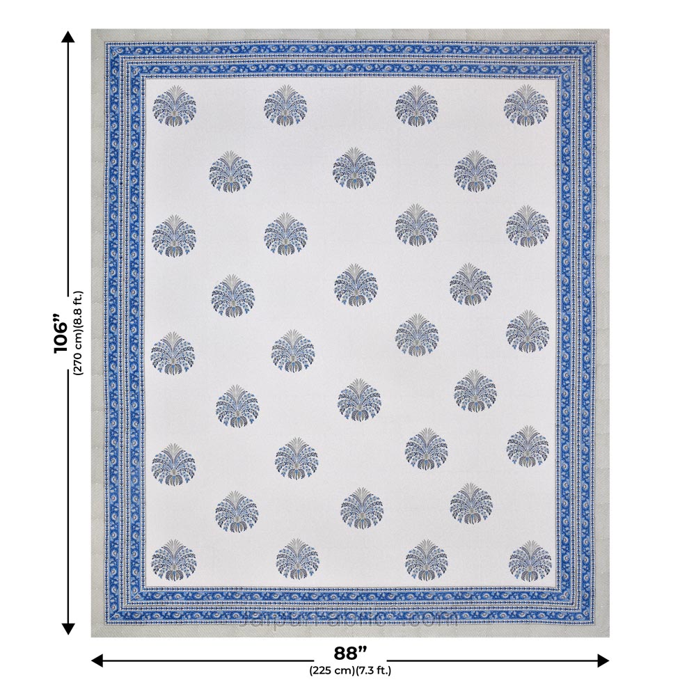 The Blue Pumpkin Hand Block Print Double Bedsheet