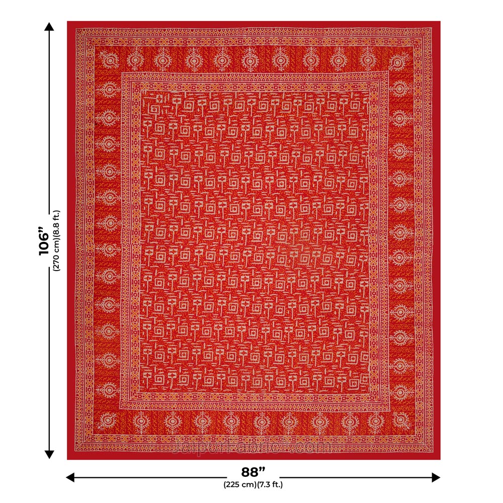 The Good Omen Hand Block Print Double Bedsheet