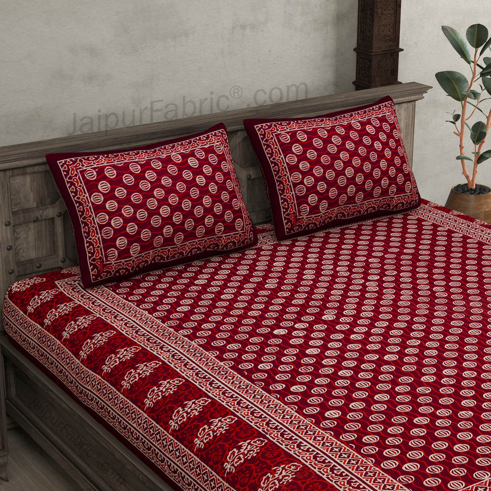 Bubbly Balls Hand Block Print Double Bedsheet