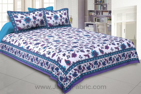 Blue Jungle Jamboree Double Bedsheet