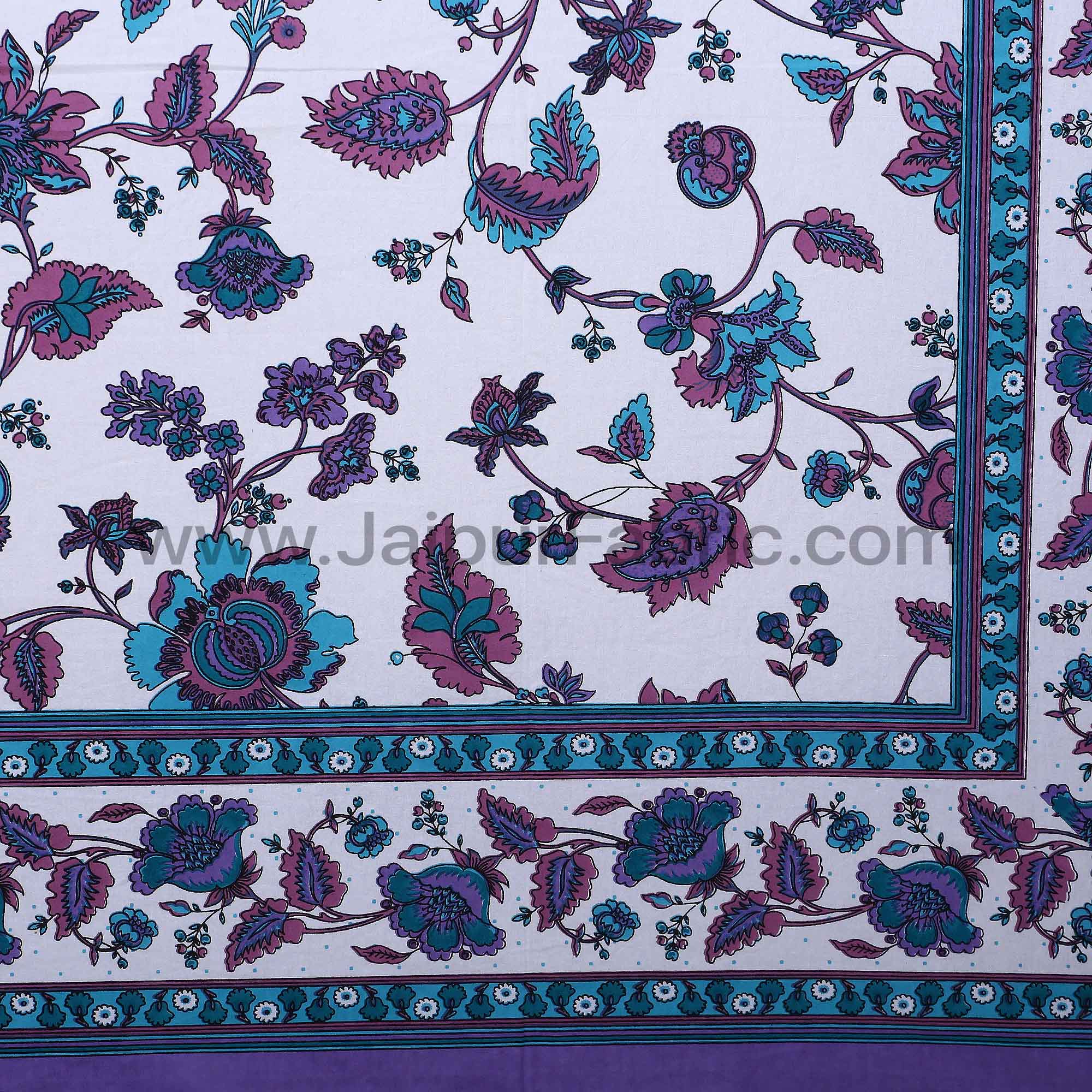 Blue Jungle Jamboree Double Bedsheet