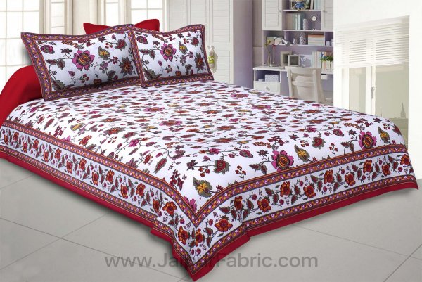 Maroon Jungle Jamboree Double Bedsheet