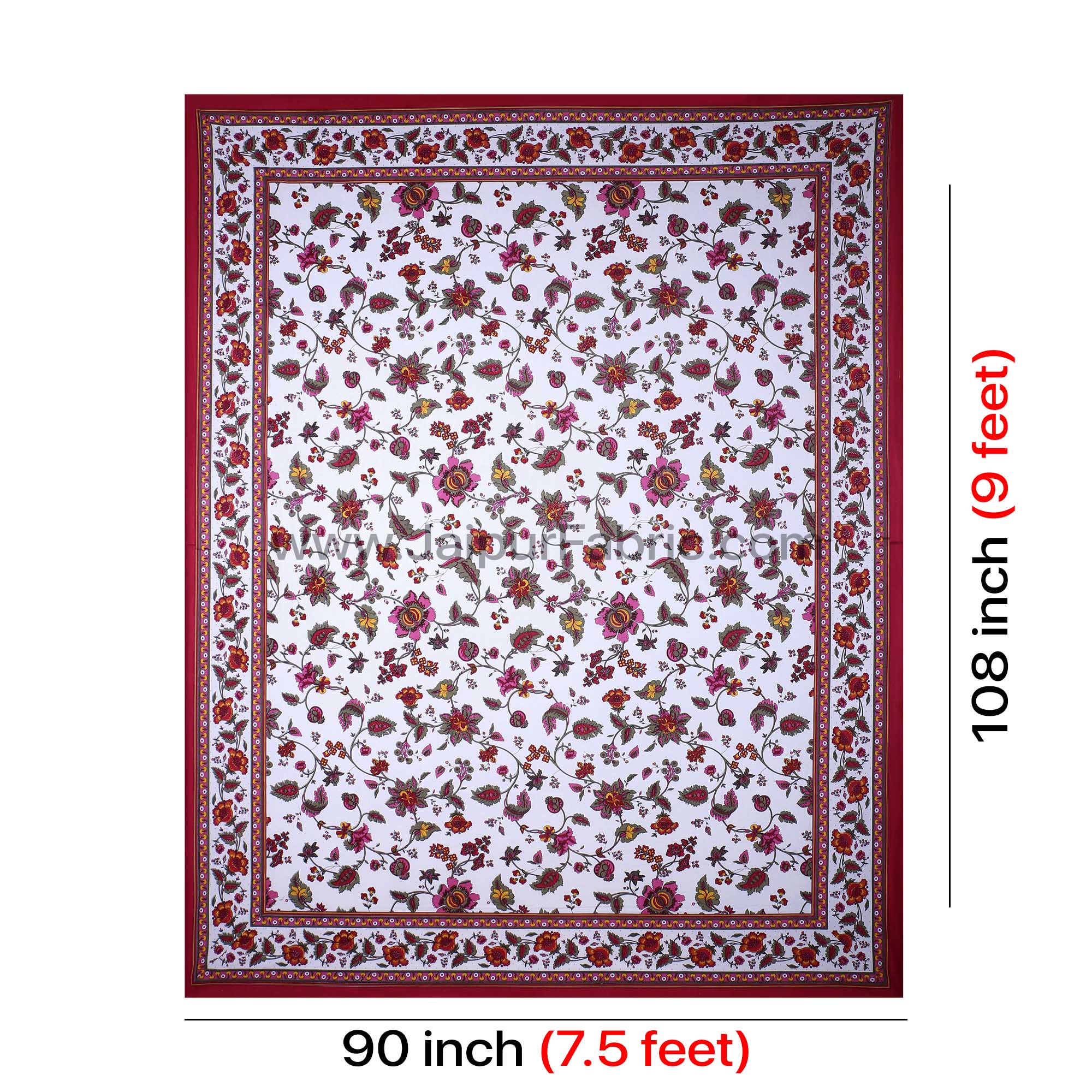 Maroon Jungle Jamboree Double Bedsheet