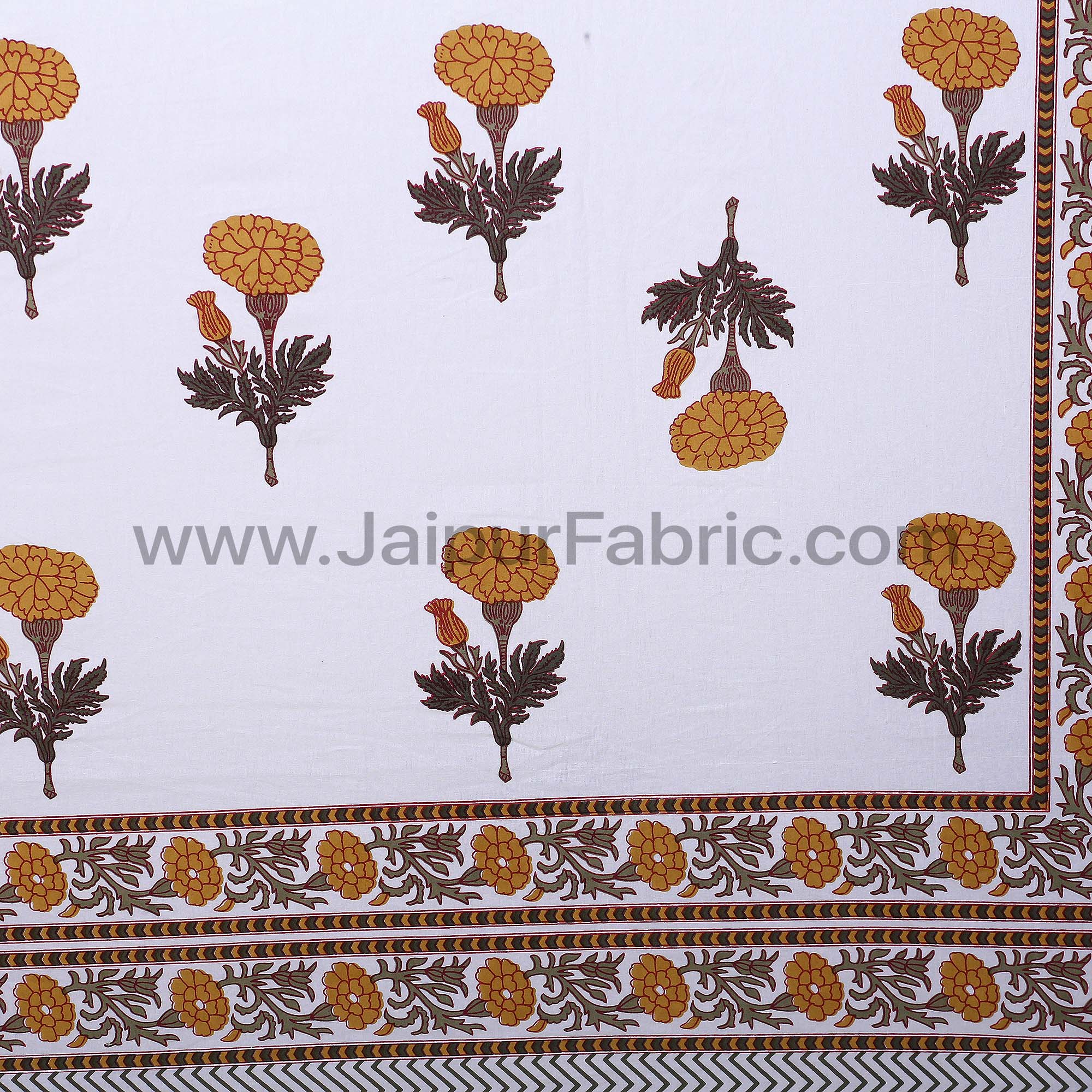 Mustard Mystic Marigold Double Bedsheet