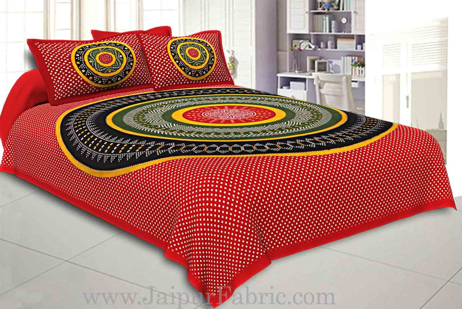 COMBO353 Beautiful Multicolor 2 Bedsheet + 4 Pillow Cover