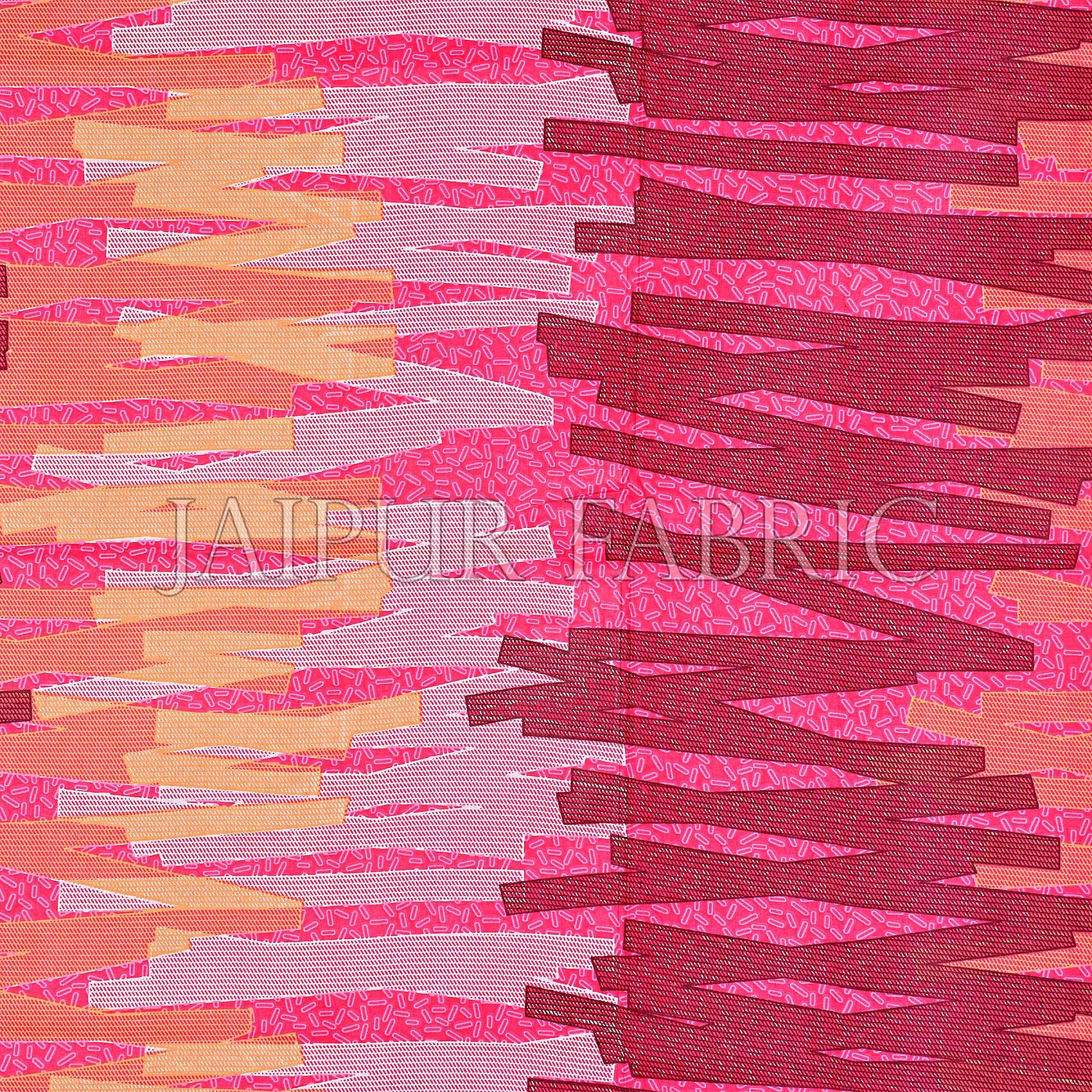 Pink Base Abstract Design Cotton Double Bed Sheet