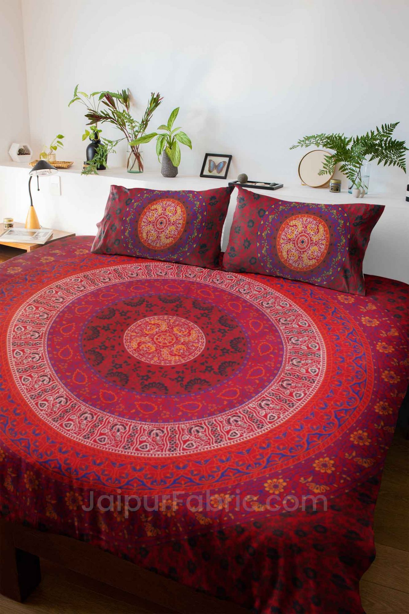 Red Double Bedsheet Indian Mandala Tapestry Hippy Tapestries Hippie Beach Throw