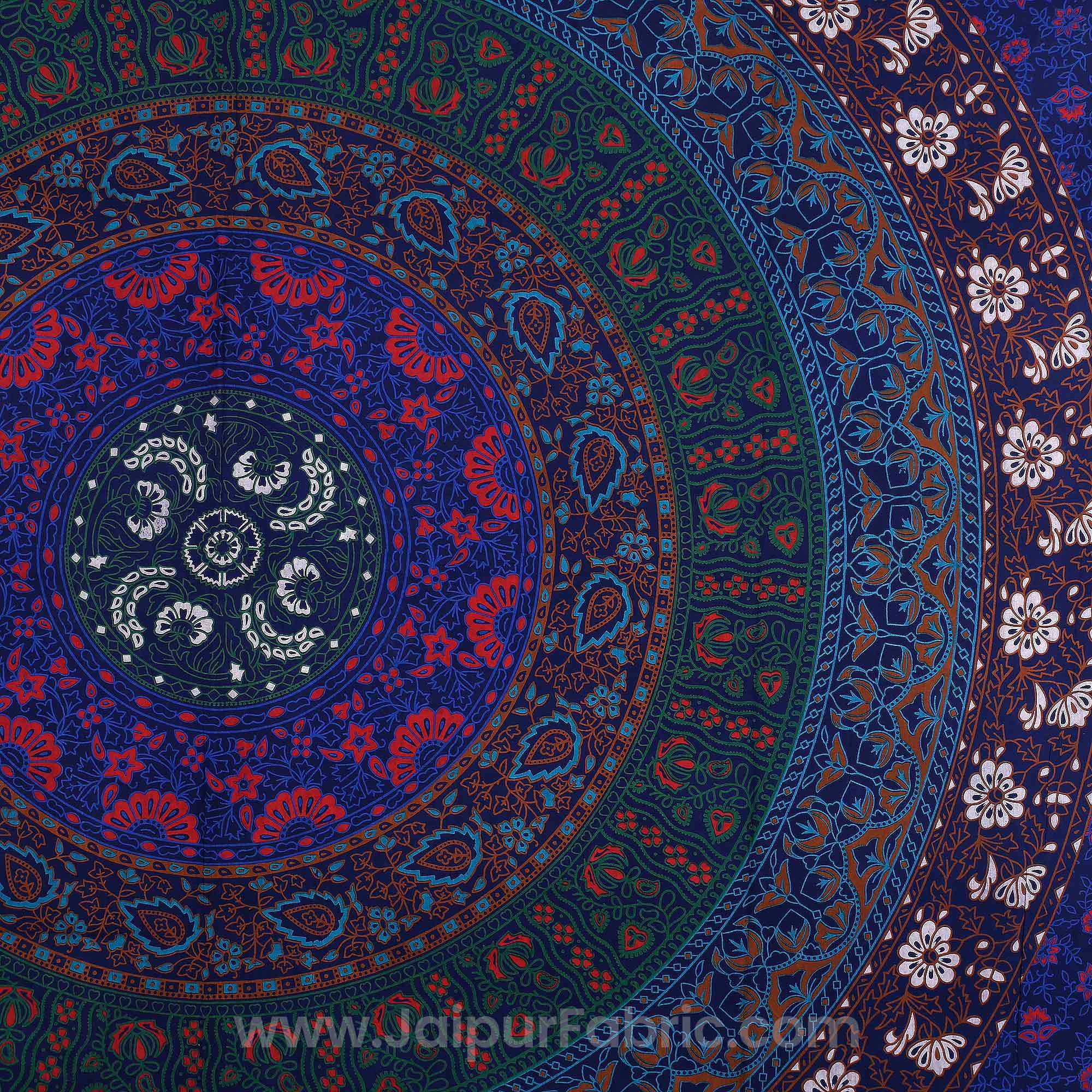 Blue Double Bedsheet Indian Mandala Tapestry Hippy Tapestries Hippie Beach Throw