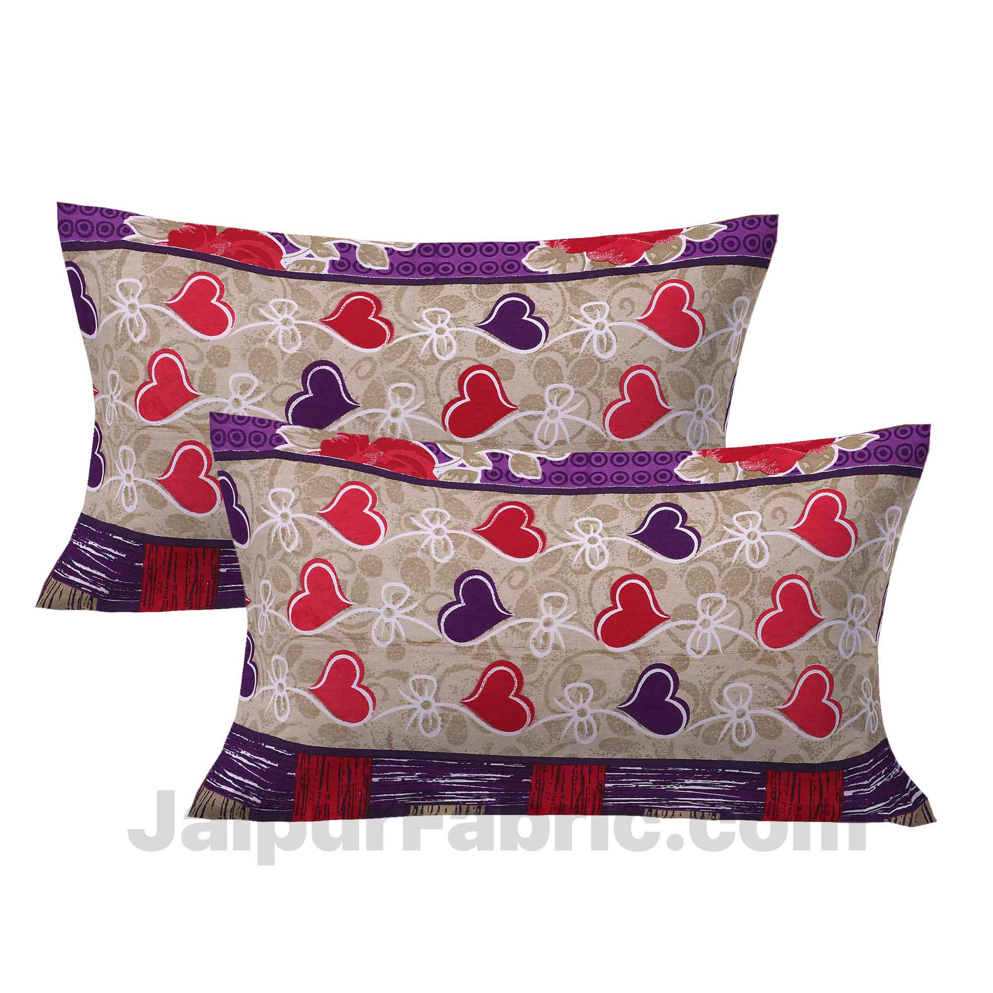 Pure Cotton Purple Base Red Floral Jaipuri Procian Bedsheet