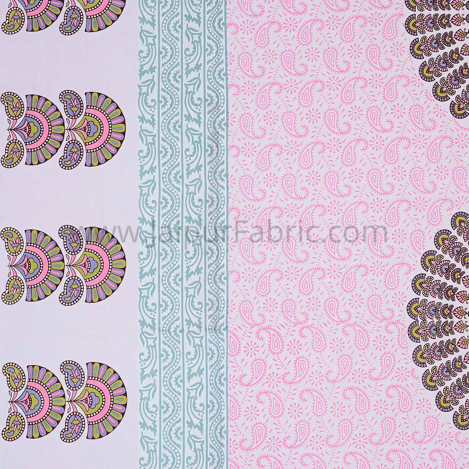 Pink Sanganeri Printed Cotton Double Bed Sheet