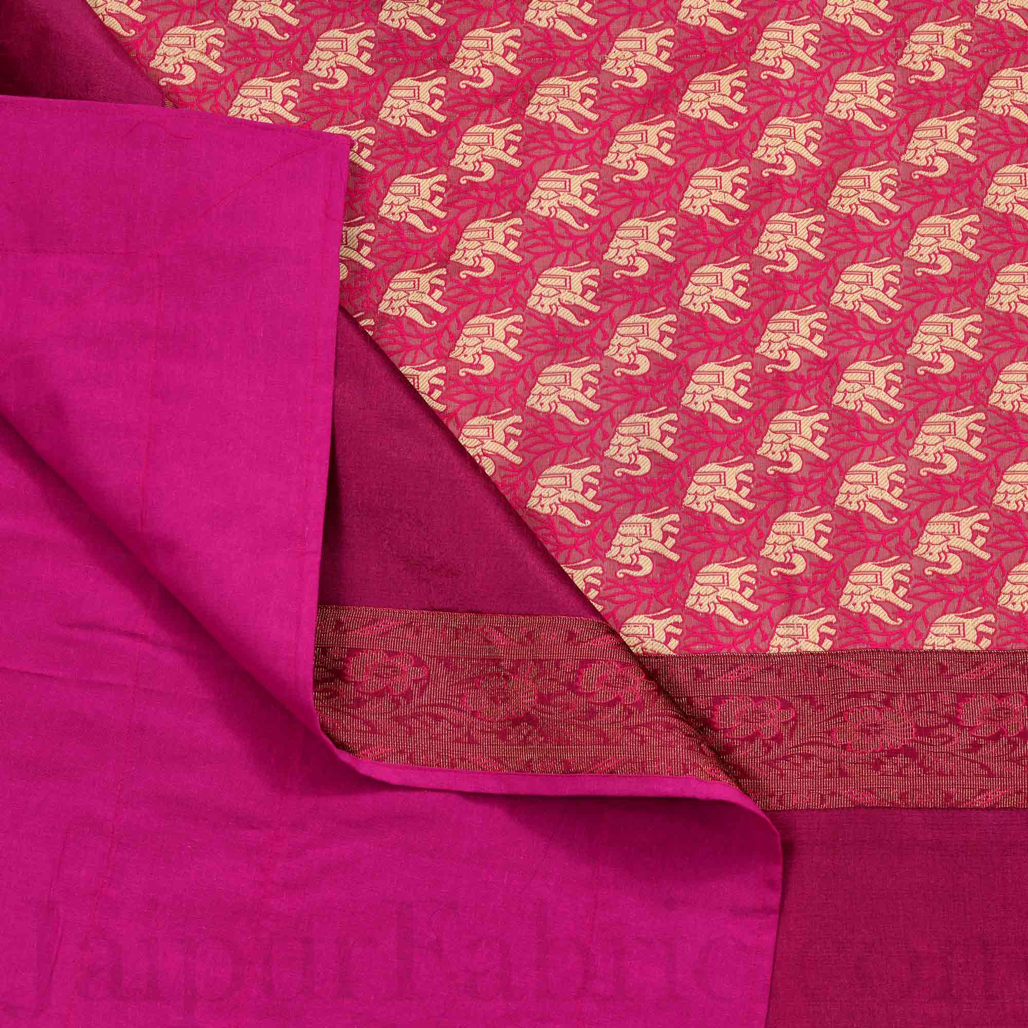 Maroon Rajasthani Zari Embroidered Lace Work Silk Double Bed Sheet