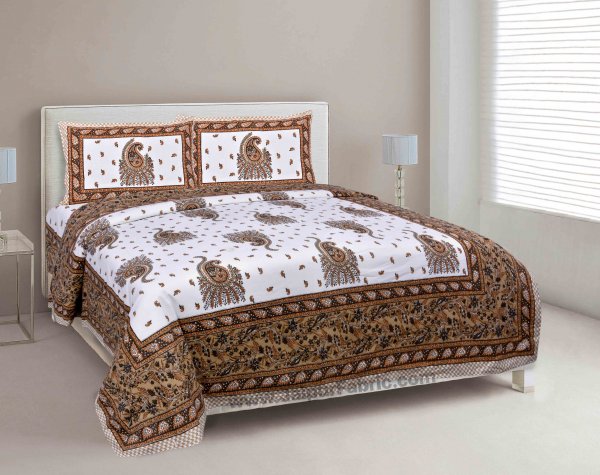 Brown Pageant Paisley Double Bedsheet