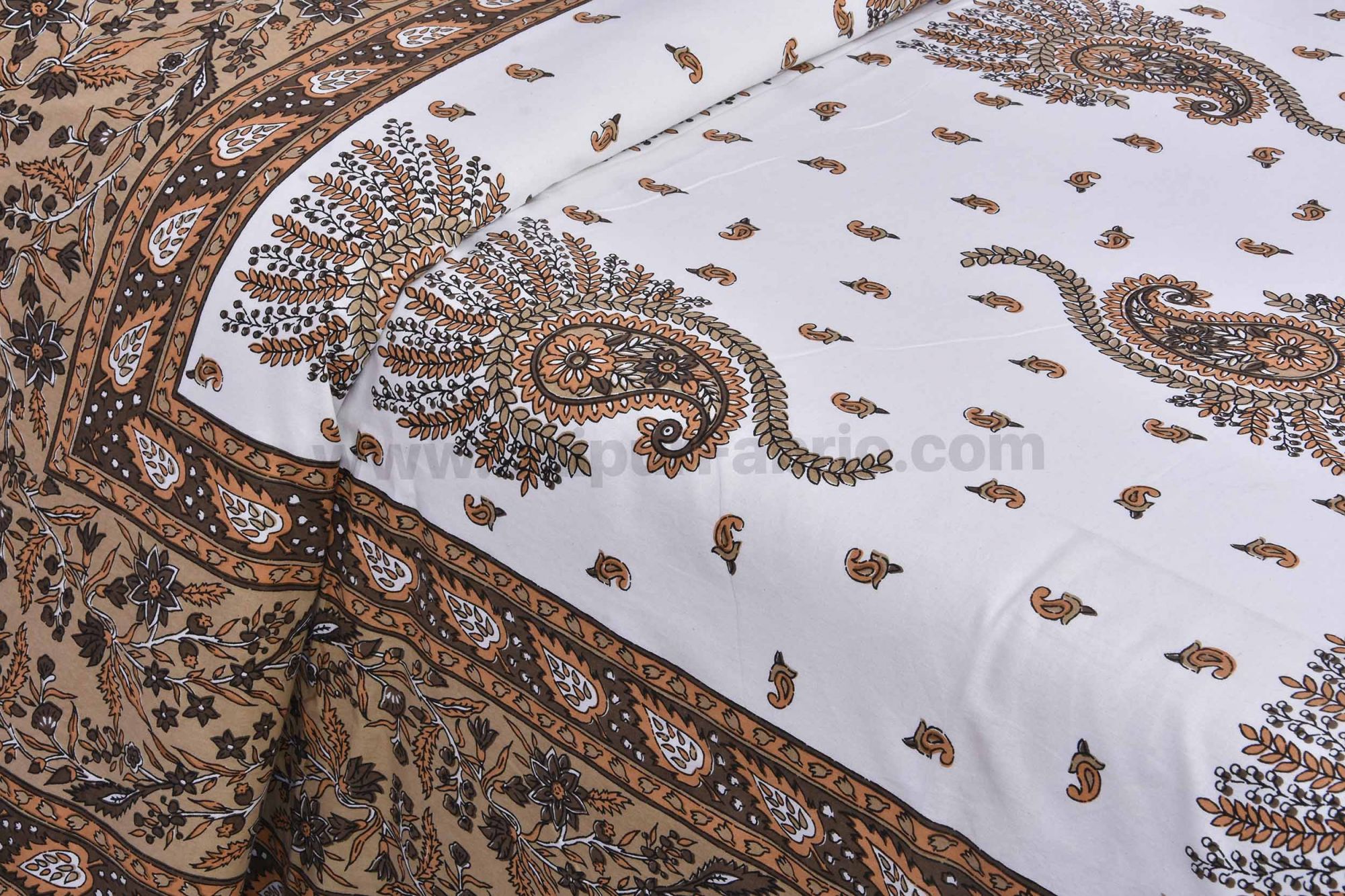 Brown Pageant Paisley Double Bedsheet