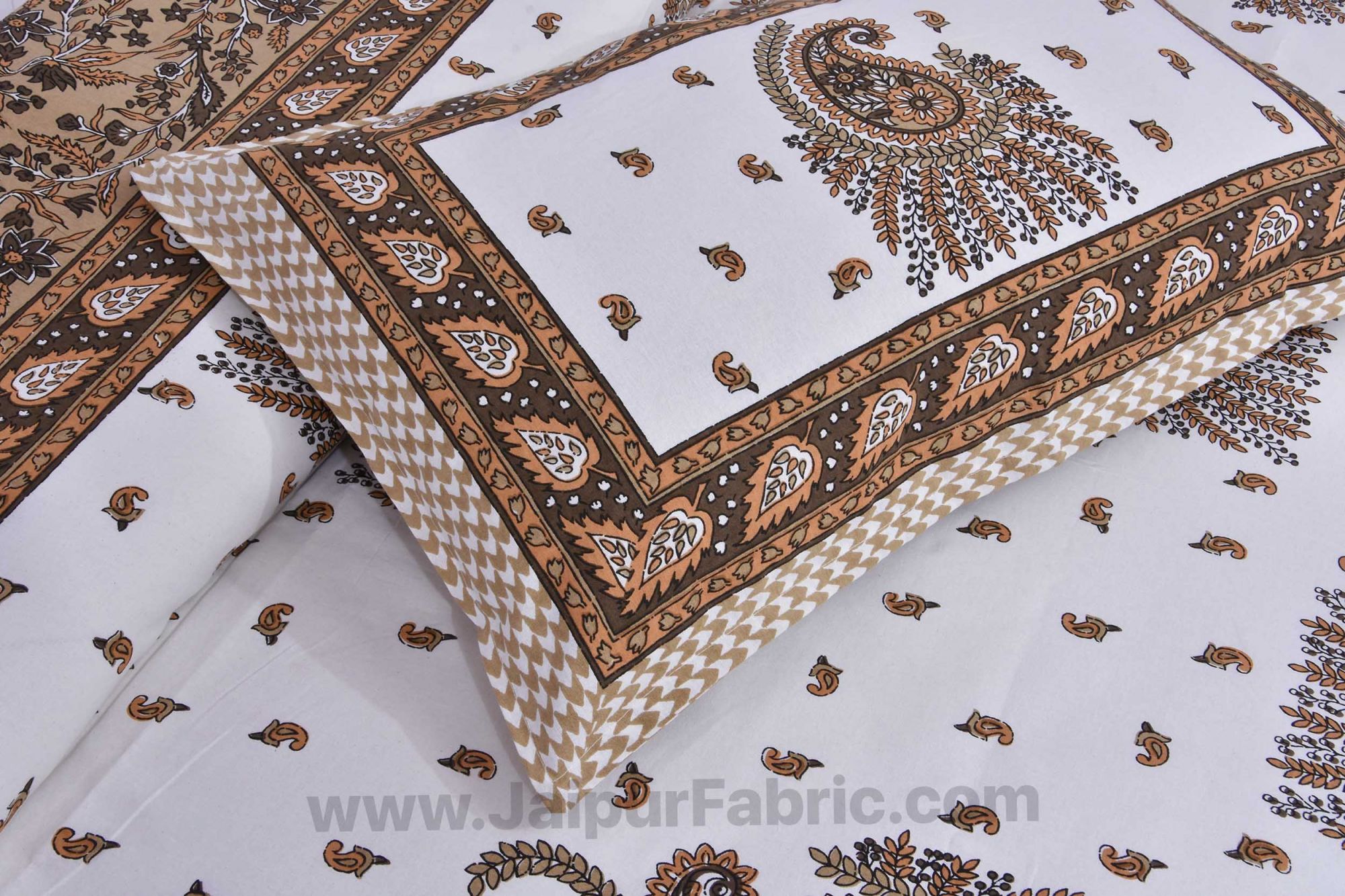 Brown Pageant Paisley Double Bedsheet