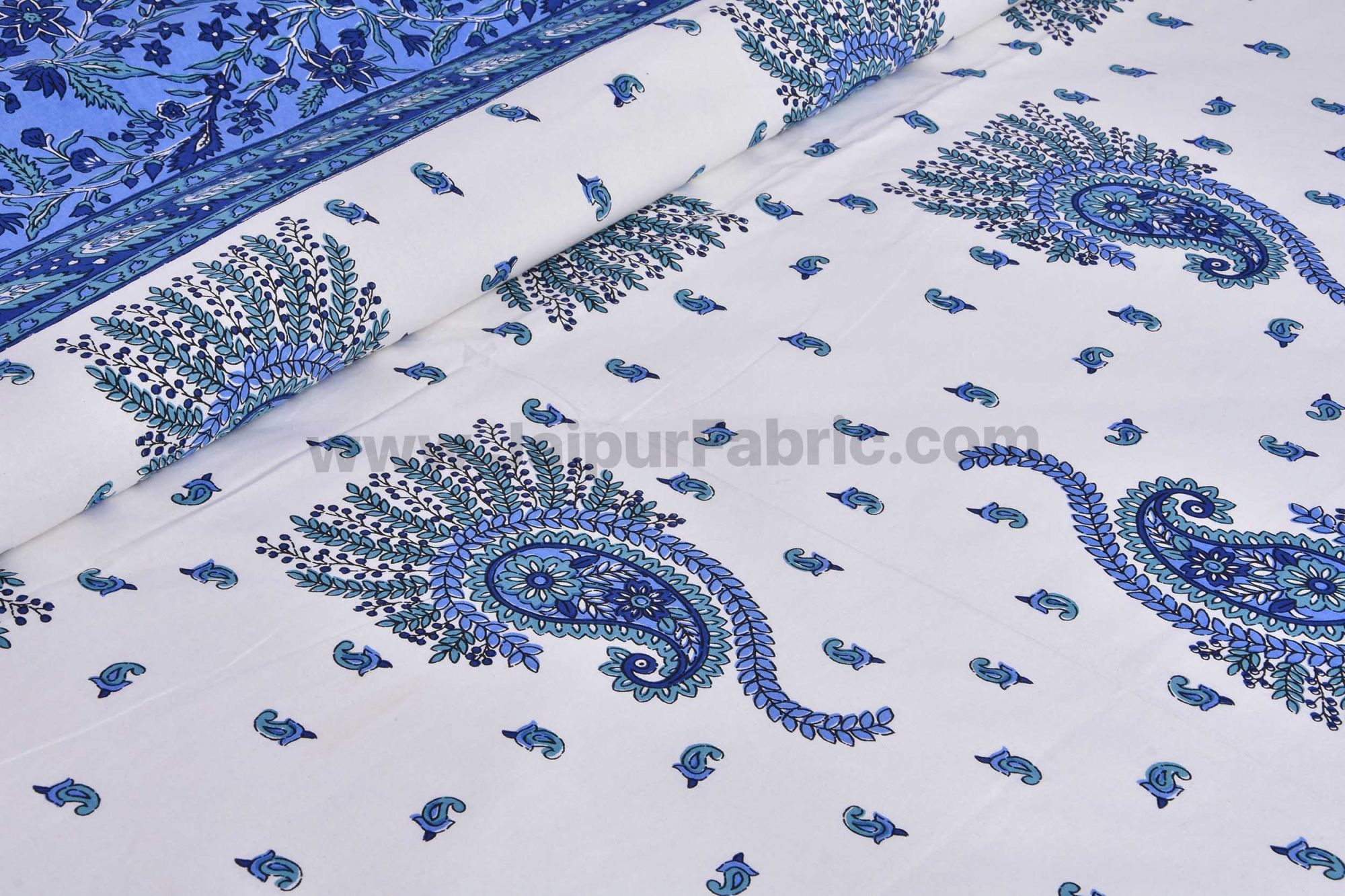 Blue Pageant Paisley Double Bedsheet