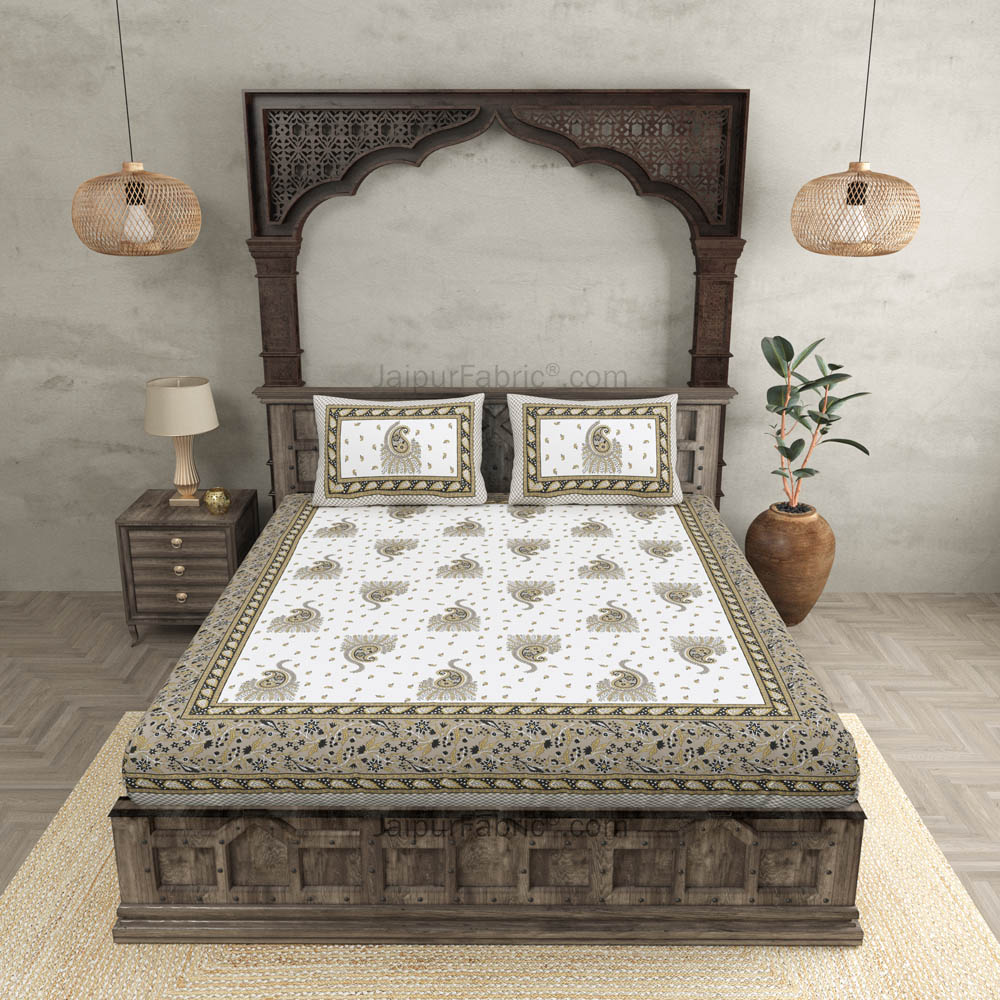 Grey Pageant Paisley Double Bedsheet