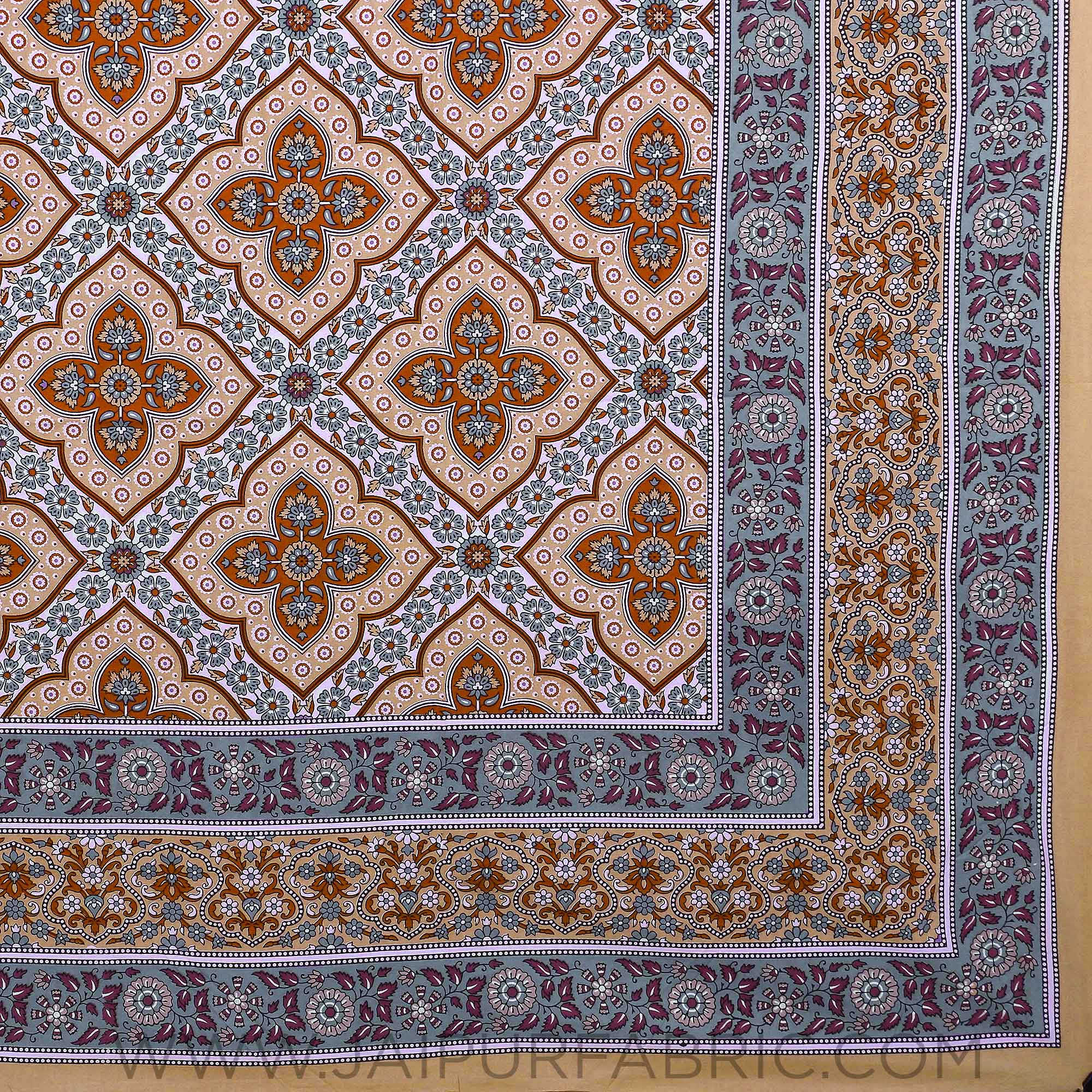 Brown Kalamkari Double Bedsheet