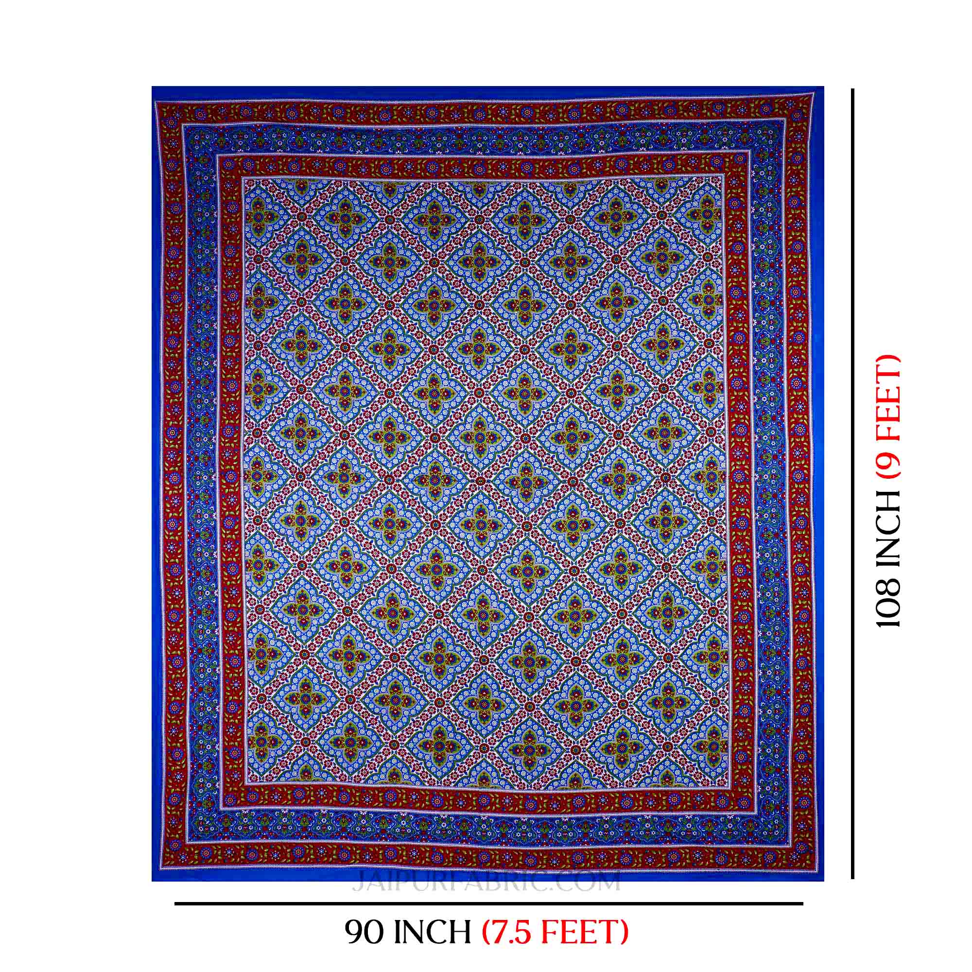 Blue Kalamkari Double Bedsheet