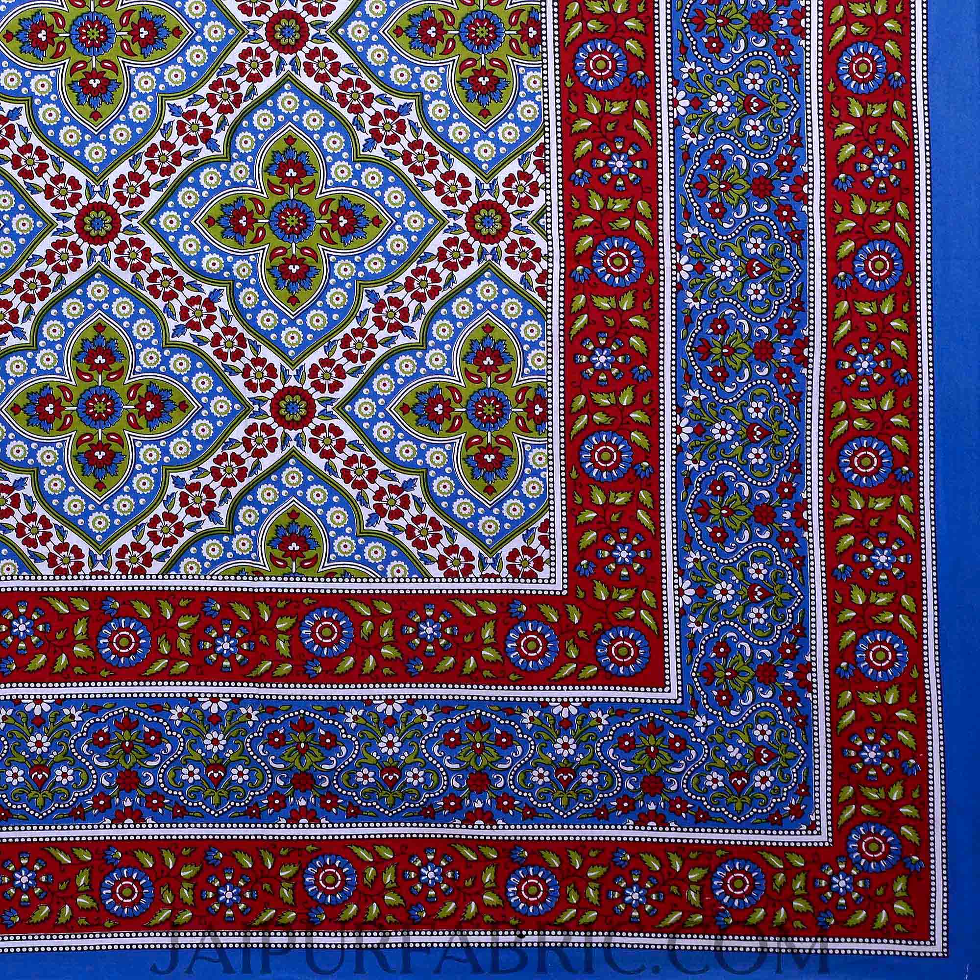 Blue Kalamkari Double Bedsheet