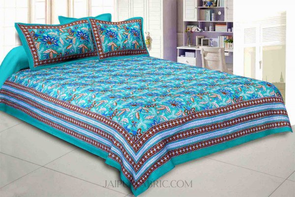 Green Floral Garth Double Bedsheet