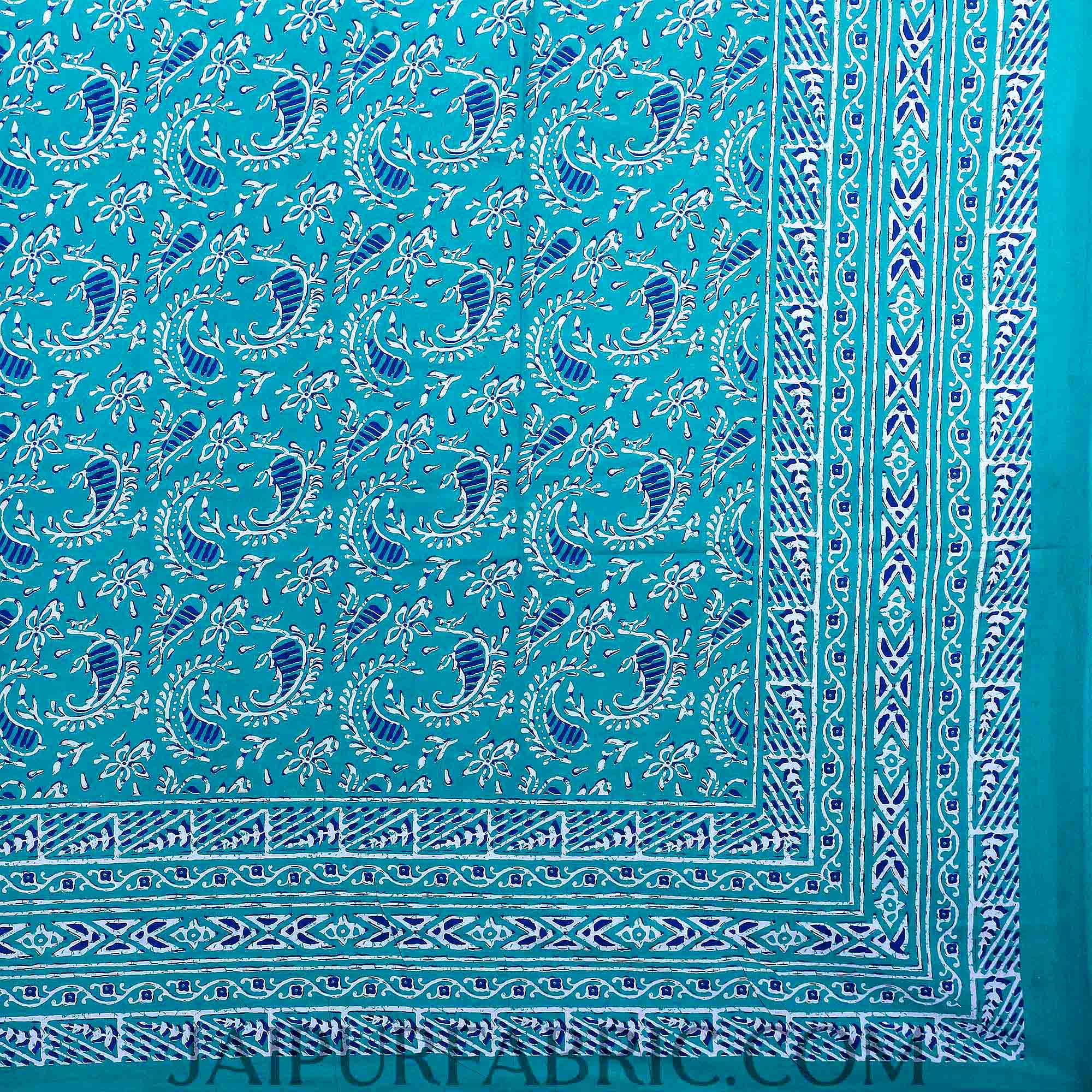 Green Artistic Paisley Double Bedsheet