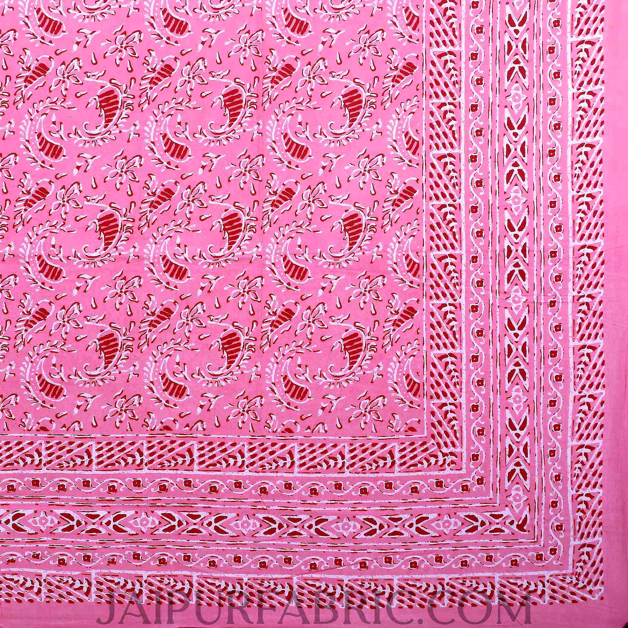 Pink Artistic Paisley Double Bedsheet