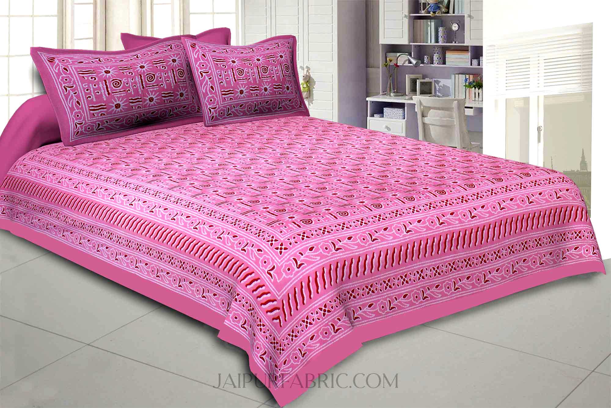 Pink Modern Art Double Bedsheet