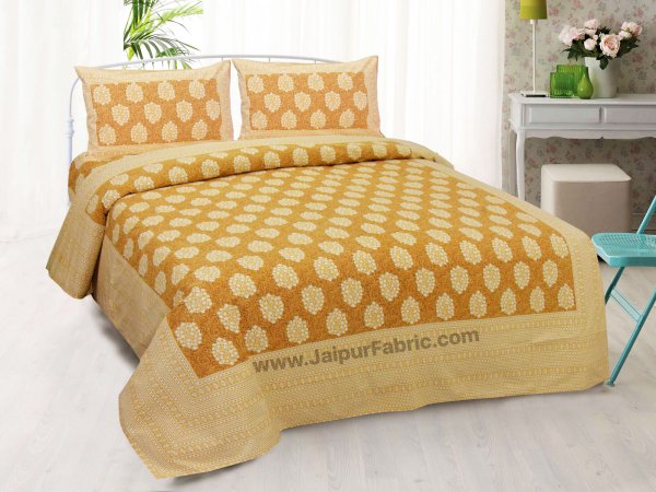 Mustard Traditional Badge Double Bedsheet