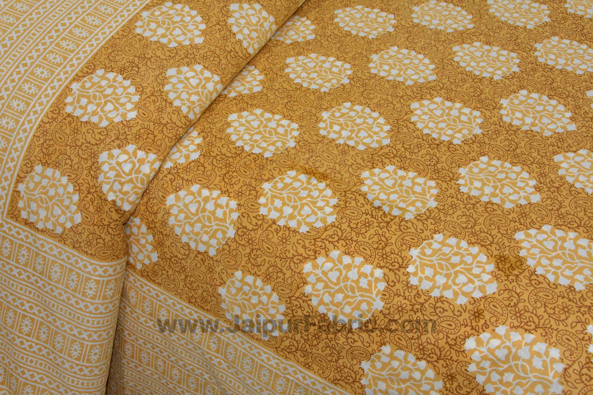 Mustard Traditional Badge Double Bedsheet