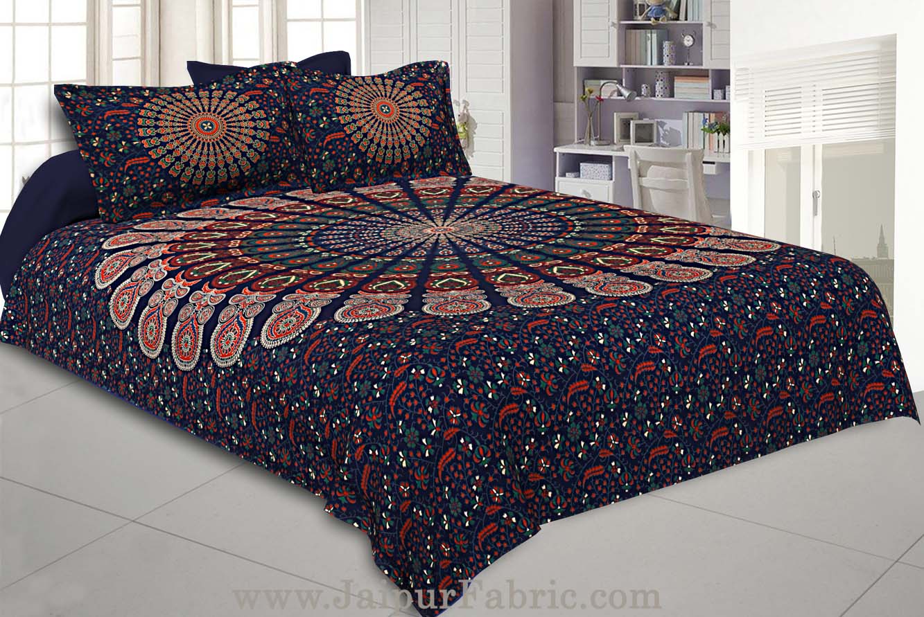 COMBO355 Beautiful Multicolor 2 Bedsheet + 4 Pillow Cover