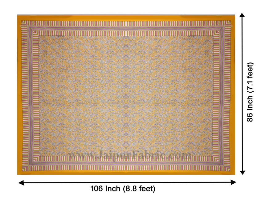 Honey Yellow Abstract Double Bedsheet