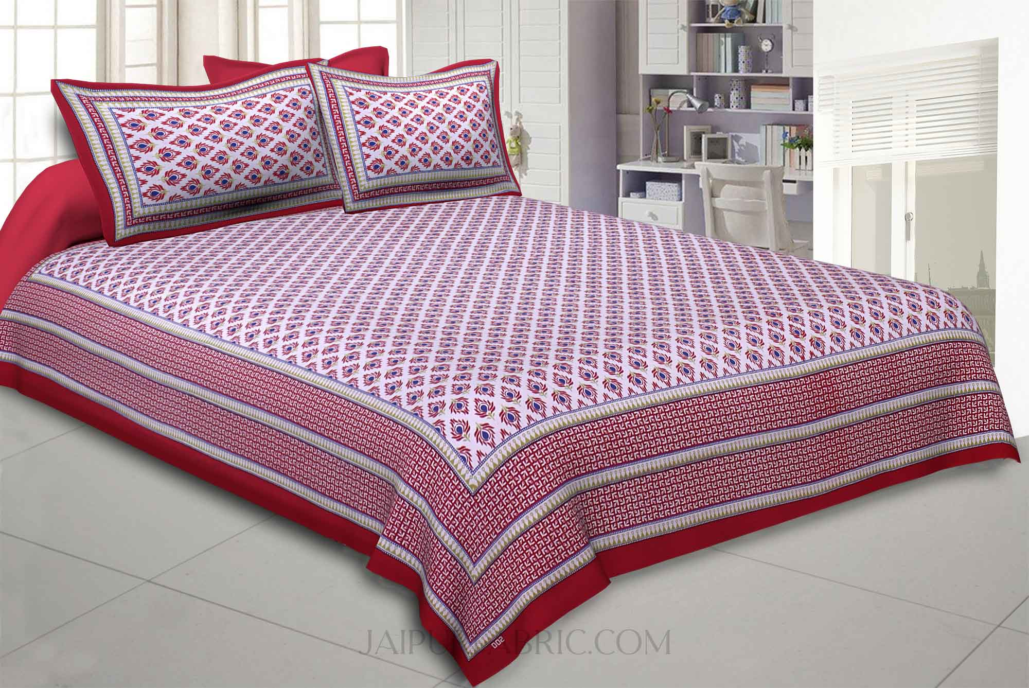 Rose Pink Feathers Double Bedsheet