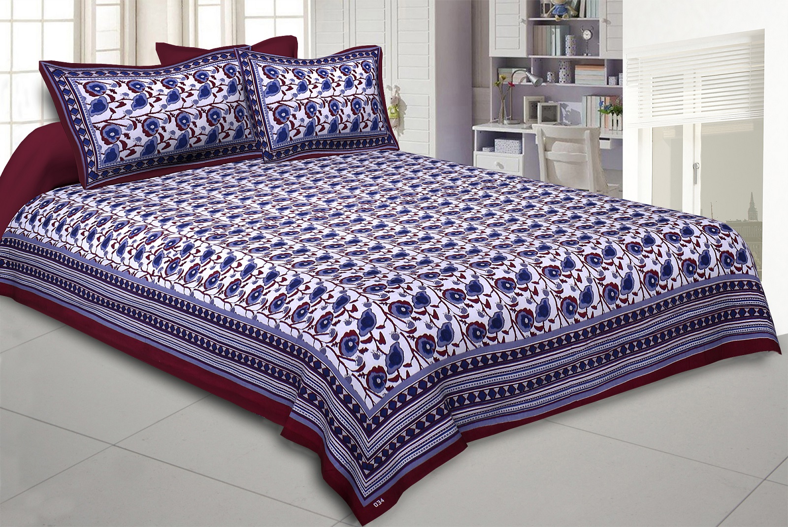 Violet Daffodils Double Bedsheet