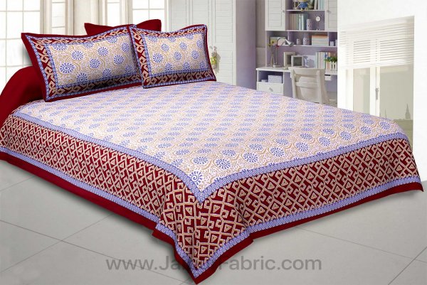 Maroon Chakri Double Bedsheet