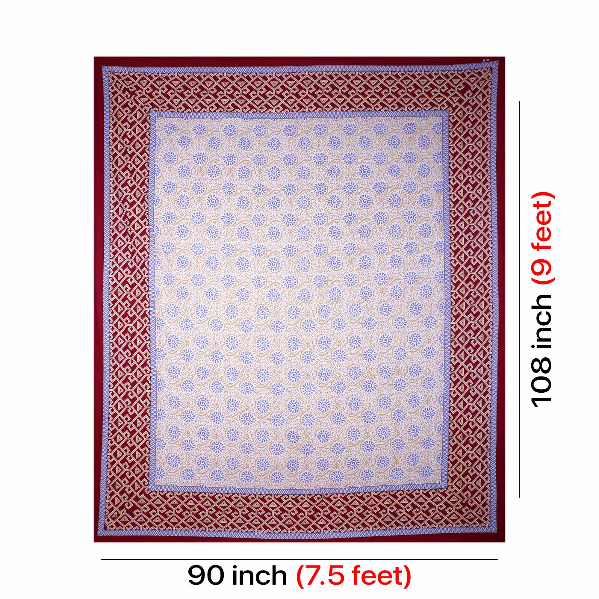 Maroon Chakri Double Bedsheet