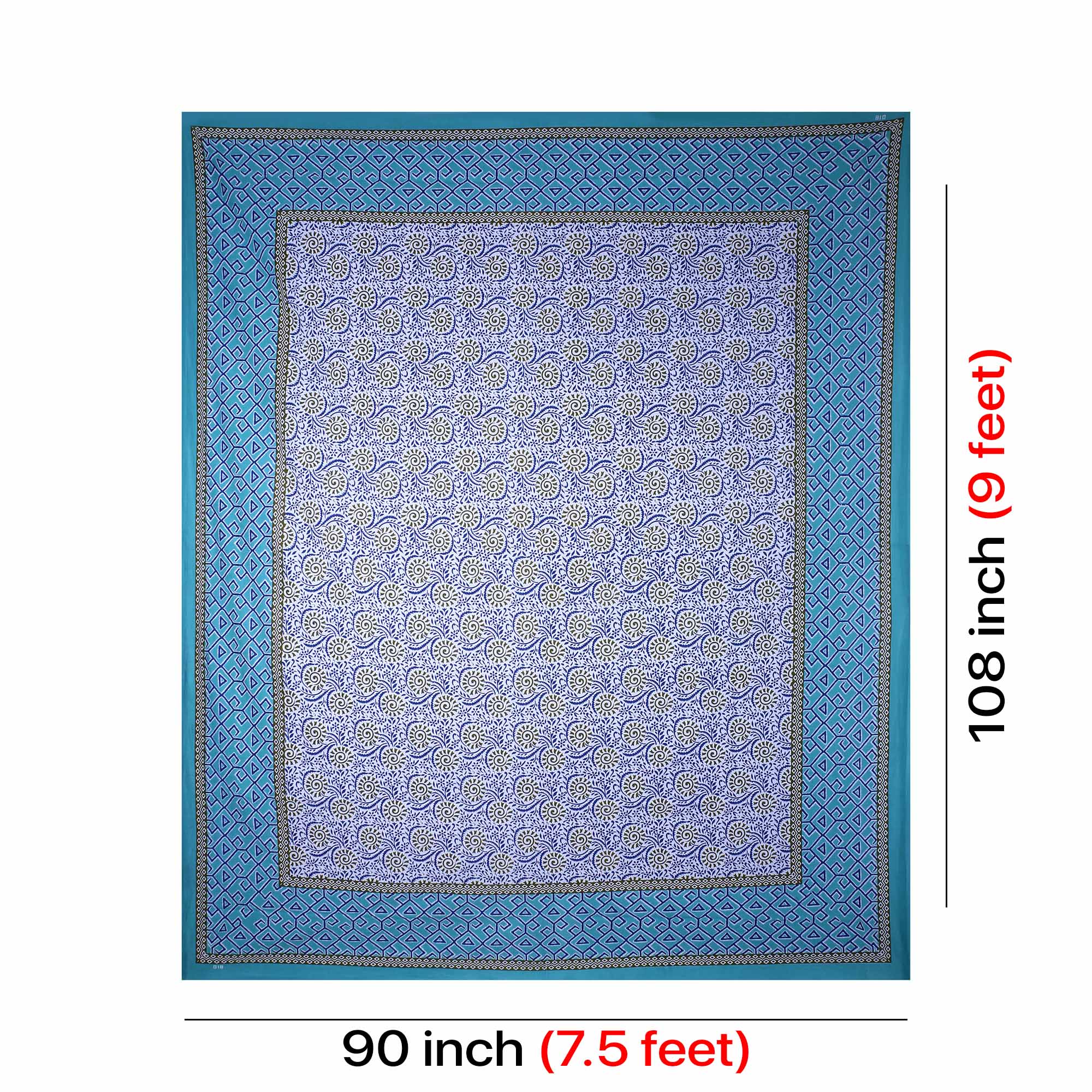 Blue Chakri Double Bedsheet