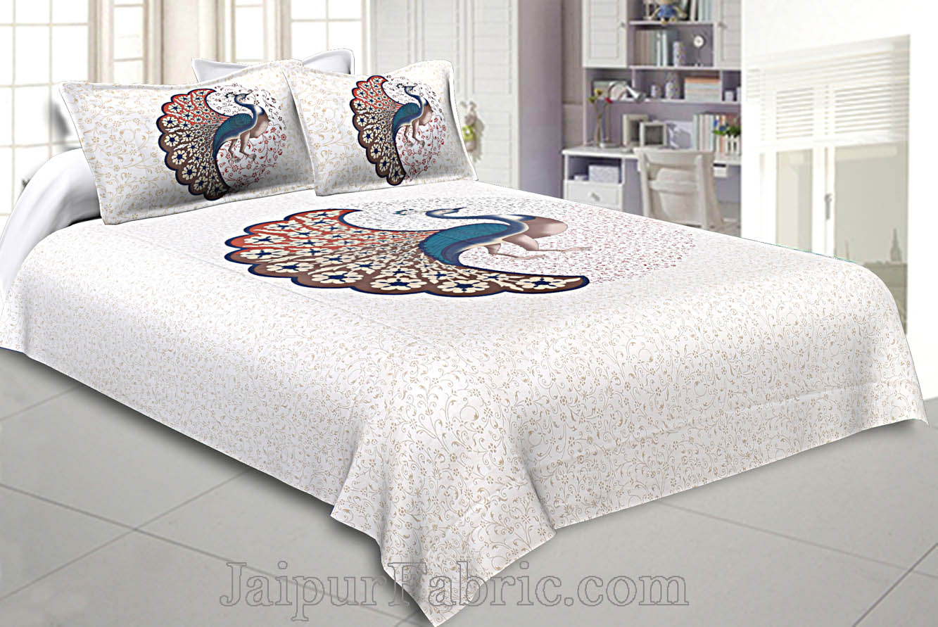 COMBO348 Twill Cotton 2 Double Bed Sheet + 4 Pillow Cover