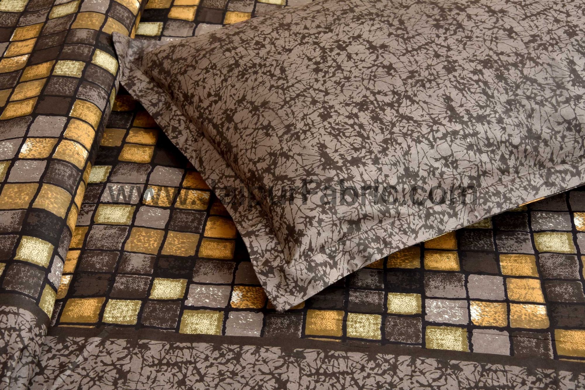 Procion Grey Boxy Beauty Double Bedsheet