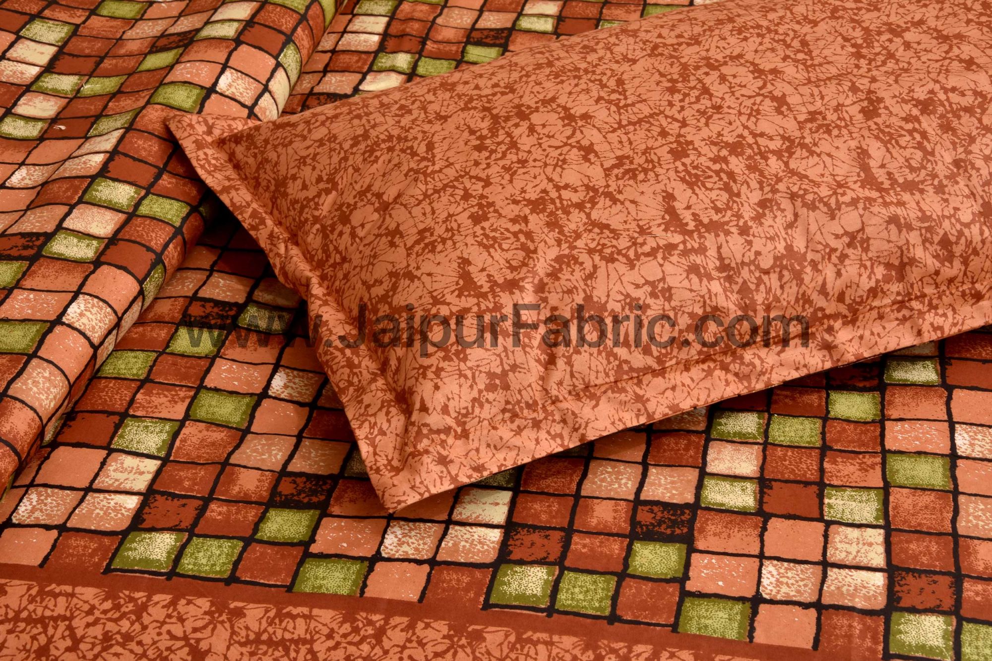 Procion Orange Boxy Beauty Double Bedsheet