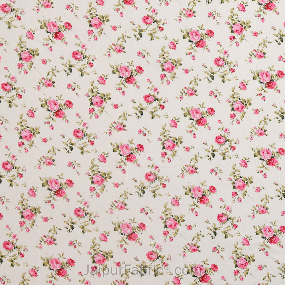 Pure Cotton 240 TC Double bedsheet in pink bouquet print