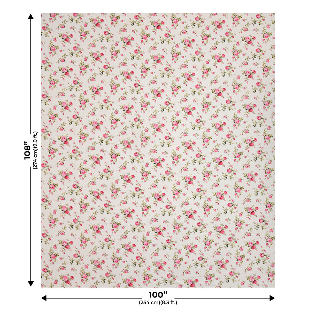 Pure Cotton 240 TC Double bedsheet in pink bouquet print