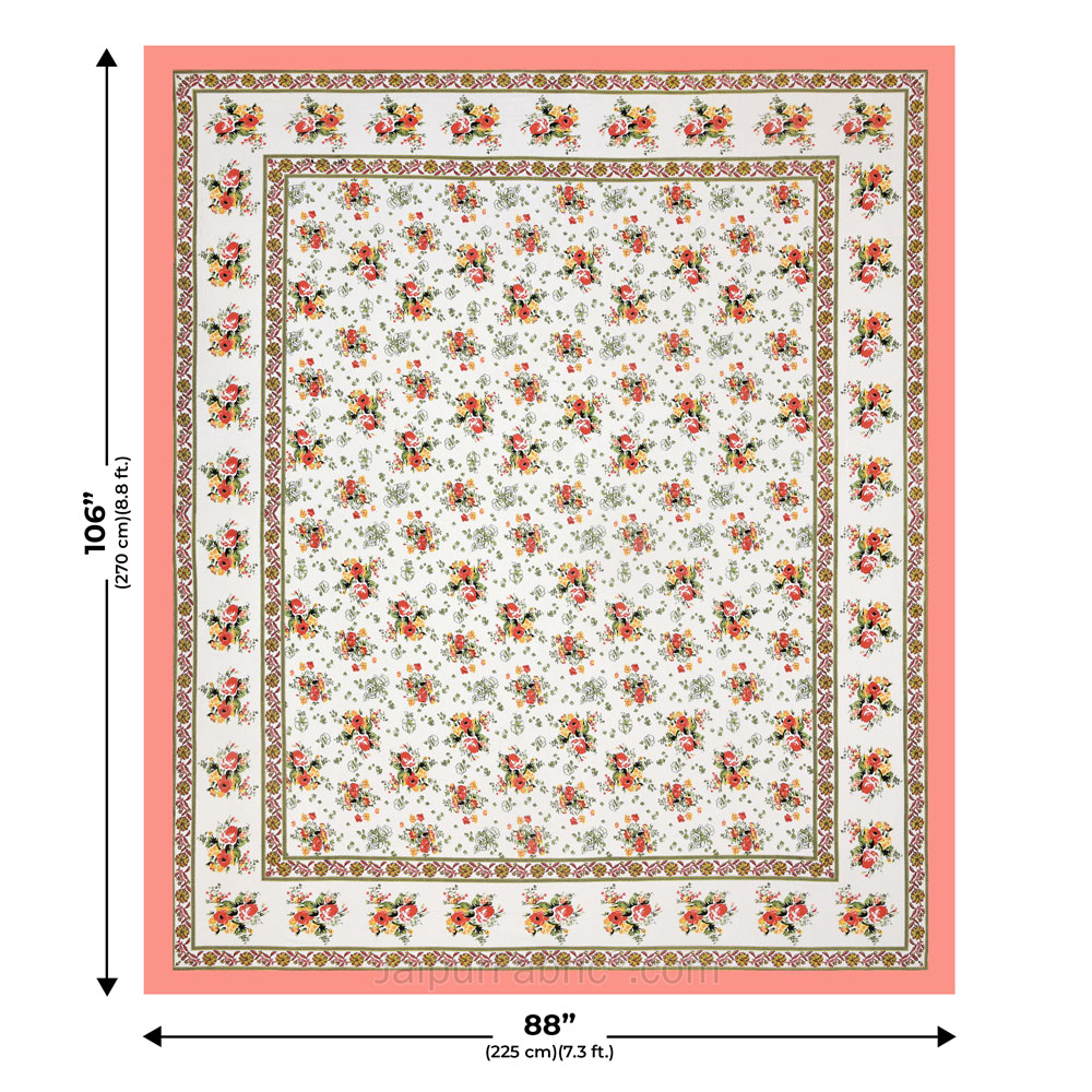 Pink Bunch of Flowers Double Bedsheet