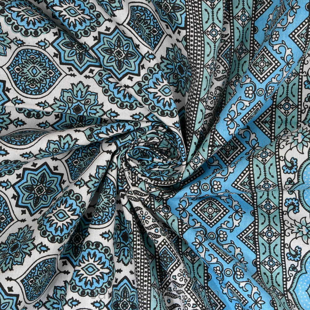 Ethnic Charm Blue Double Bedsheet